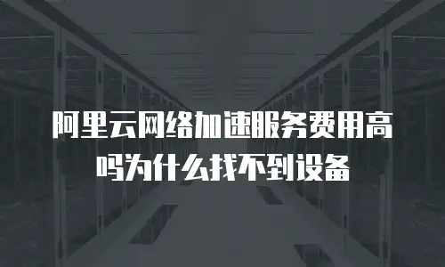 阿里云网络加速服务费用高吗为什么找不到设备