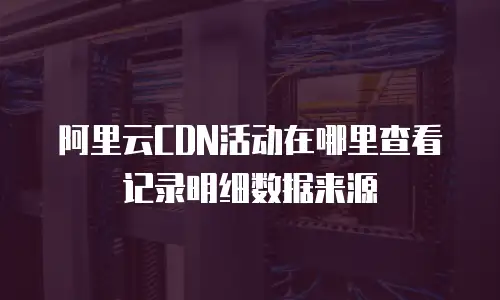 阿里云CDN活动在哪里查看记录明细数据来源