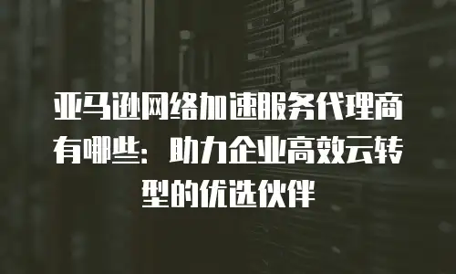 亚马逊网络加速服务代理商有哪些：助力企业高效云转型的优选伙伴