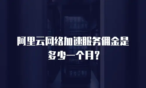 阿里云网络加速服务佣金是多少一个月？