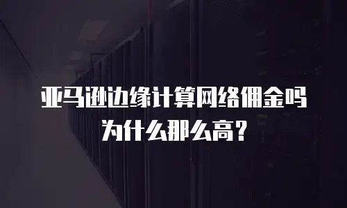 亚马逊边缘计算网络佣金吗为什么那么高？