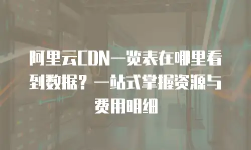 阿里云CDN一览表在哪里看到数据？一站式掌握资源与费用明细