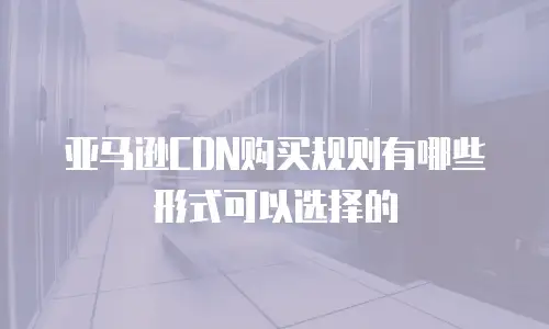 亚马逊CDN购买规则有哪些形式可以选择的