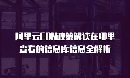 阿里云CDN政策解读在哪里查看的信息库信息全解析