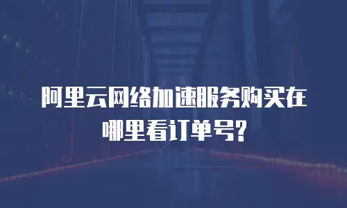 阿里云网络加速服务购买在哪里看订单号?