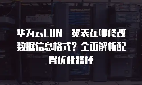 华为云CDN一览表在哪修改数据信息格式？全面解析配置优化路径
