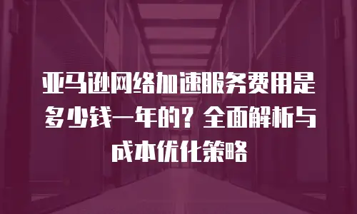 亚马逊网络加速服务费用是多少钱一年的？全面解析与成本优化策略