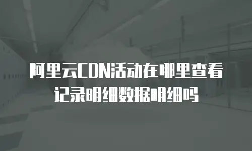 阿里云CDN活动在哪里查看记录明细数据明细吗