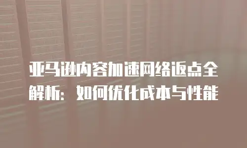 亚马逊内容加速网络返点全解析：如何优化成本与性能