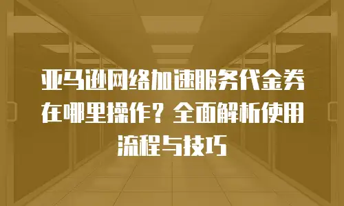 亚马逊网络加速服务代金券在哪里操作？全面解析使用流程与技巧