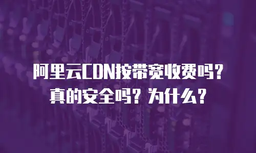 阿里云CDN按带宽收费吗？真的安全吗？为什么？