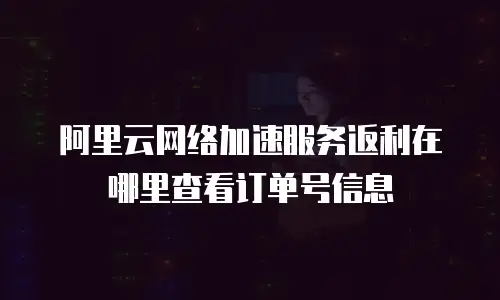 阿里云网络加速服务返利在哪里查看订单号信息