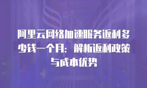 阿里云网络加速服务返利多少钱一个月：解析返利政策与成本优势