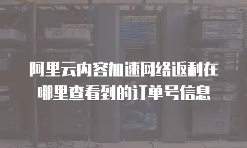 阿里云内容加速网络返利在哪里查看到的订单号信息
