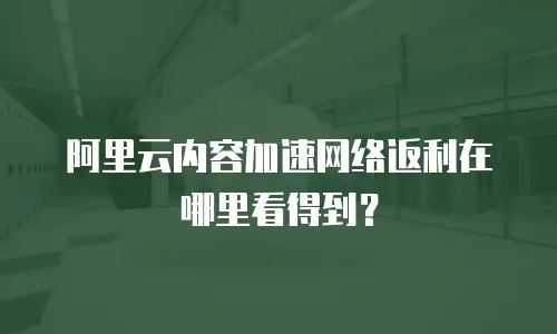 阿里云内容加速网络返利在哪里看得到？