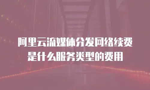 阿里云流媒体分发网络续费是什么服务类型的费用