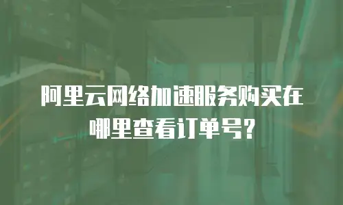 阿里云网络加速服务购买在哪里查看订单号？