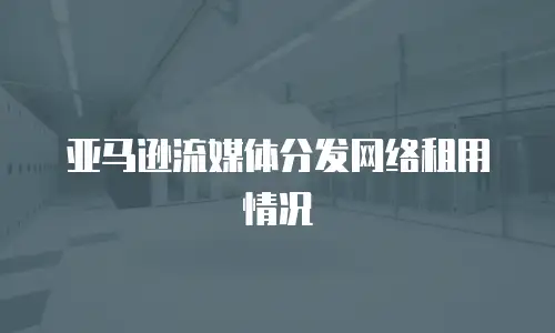 亚马逊流媒体分发网络租用情况