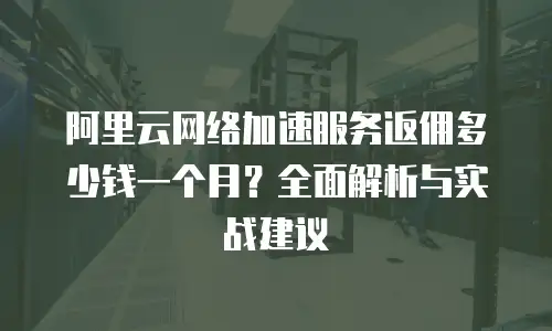 阿里云网络加速服务返佣多少钱一个月？全面解析与实战建议