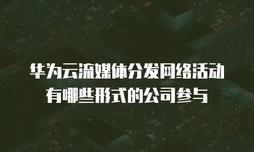 华为云流媒体分发网络活动有哪些形式的公司参与