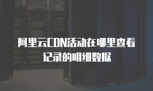 阿里云CDN活动在哪里查看记录的明细数据