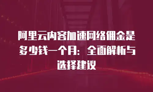 阿里云内容加速网络佣金是多少钱一个月：全面解析与选择建议