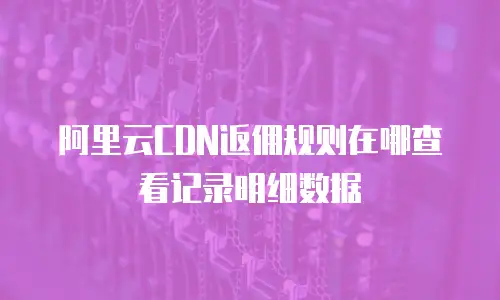 阿里云CDN返佣规则在哪查看记录明细数据