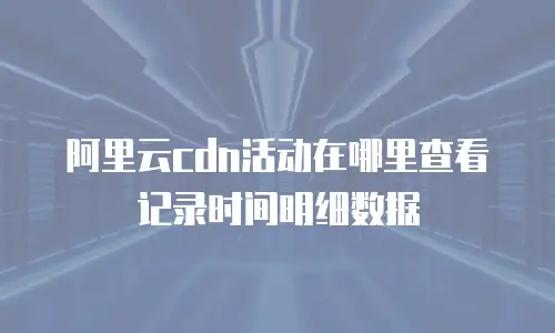阿里云cdn活动在哪里查看记录时间明细数据