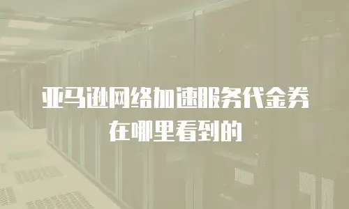 亚马逊网络加速服务代金券在哪里看到的