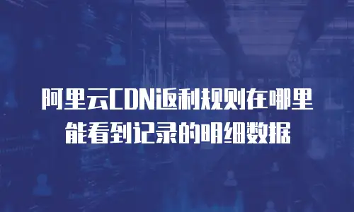 阿里云CDN返利规则在哪里能看到记录的明细数据