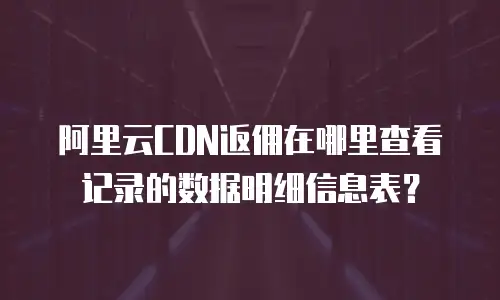阿里云CDN返佣在哪里查看记录的数据明细信息表？