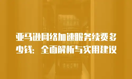 亚马逊网络加速服务续费多少钱：全面解析与实用建议