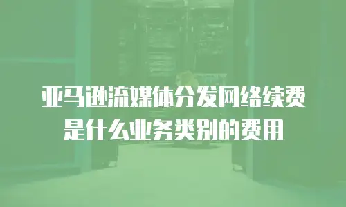 亚马逊流媒体分发网络续费是什么业务类别的费用