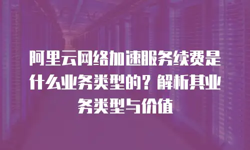 阿里云网络加速服务续费是什么业务类型的？解析其业务类型与价值