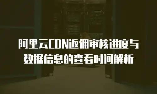阿里云CDN返佣审核进度与数据信息的查看时间解析