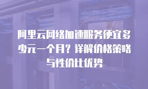 阿里云网络加速服务便宜多少元一个月？详解价格策略与性价比优势