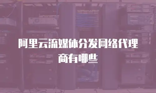 阿里云流媒体分发网络代理商有哪些