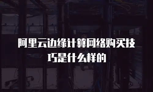 阿里云边缘计算网络购买技巧是什么样的