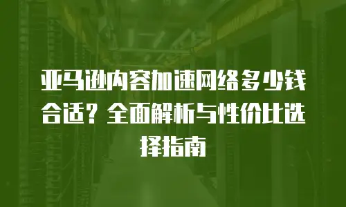 亚马逊内容加速网络多少钱合适？全面解析与性价比选择指南
