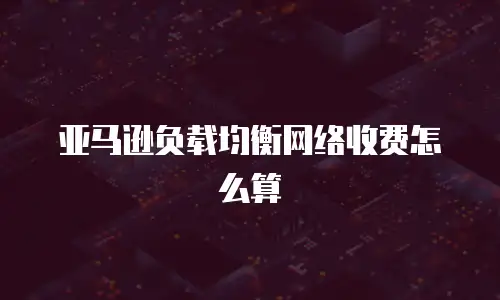 亚马逊负载均衡网络收费怎么算