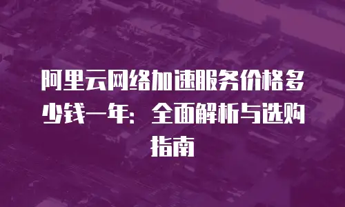 阿里云网络加速服务价格多少钱一年：全面解析与选购指南