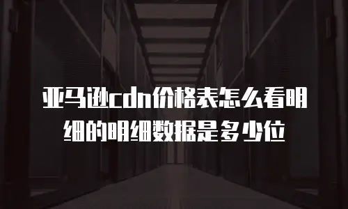 亚马逊cdn价格表怎么看明细的明细数据是多少位