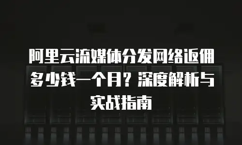 阿里云流媒体分发网络返佣多少钱一个月？深度解析与实战指南