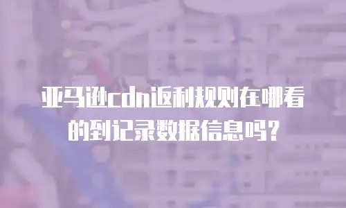 亚马逊cdn返利规则在哪看的到记录数据信息吗？