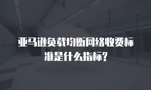 亚马逊负载均衡网络收费标准是什么指标?