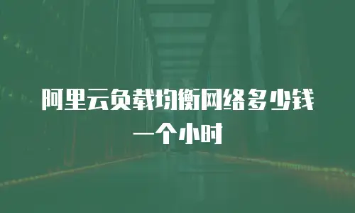 阿里云负载均衡网络多少钱一个小时
