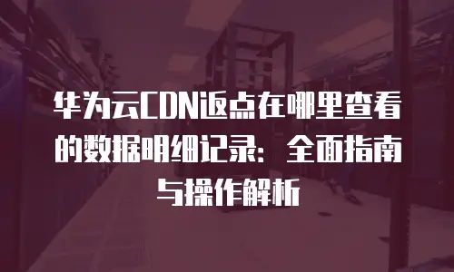 华为云CDN返点在哪里查看的数据明细记录：全面指南与操作解析