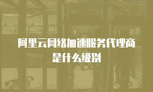 阿里云网络加速服务代理商是什么级别
