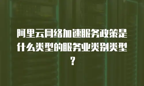 阿里云网络加速服务政策是什么类型的服务业类别类型？