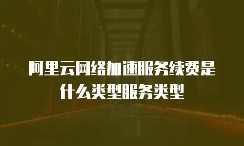 阿里云网络加速服务续费是什么类型服务类型